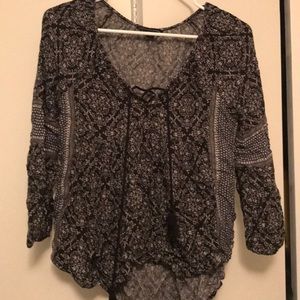 Black and white blouse